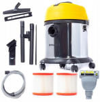 Pramoninis dulkių siurblys Riwall PRO FERDEK 2500, 2500 W, 20 l, sausam ir &scaron;lapiam valymui, be mai&scaron;elio, su turbo &scaron;epečiu ir HEPA filtrais