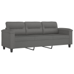 Trivietė sofa，Poilsio sofa, tamsiai pilka, 180cm, mikropluo&scaron;to audinys CFE93345
