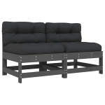 Vidurinės sofos，Poilsio sofa dalys su pagalvėlėmis, 2vnt., pilkos, pu&scaron;is CFE13884