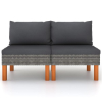 Vidurinės sofos，Poilsio sofa dalys, 2vnt., poliratanas ir eukalipto masyvas CFE28717