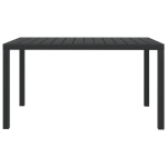 Sodo stalas，Lauko stalas, juodas, 150x90x74cm, aliuminis ir WPC CFE813880