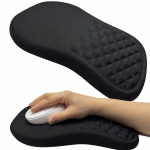 Ergonomi&scaron;kas pelės kilimėlis su rie&scaron;o atrama, juodas