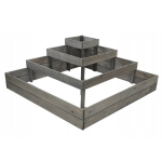 Medinė pakelta lysvė daržovėms ir žolelėms, 45x120x120 cm, pilka