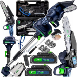 Akumuliatorinis mini pjūklas Wuber su teleskopiniu kotu