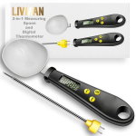 Virtuvinės svarstyklės LIVMAN X7 &ndash; 2in1 elektrinis virtuvės termometras ir skaitmeninis matavimo &scaron;auk&scaron;tas sausiems ir &scaron;lapiems ingredientams, talpa iki 500g, komplekte yra CR2032 baterija