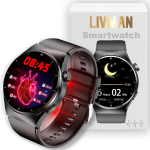 I&scaron;manusis laikrodis LIVMAN F320 su sveikatos ir fizinio pasirengimo stebėjimo funkcijomis, 1,46 colio (3,71cm) jutikliniu ekranu, įvairiais sporto režimais, lazerine fizioterapija ir HealthWear programėlės valdymu