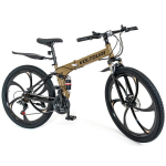 26" kalnų dviratis, sulankstomas, dviguba amortizacija, Shimano 21 pavarų, VOLTOURI