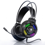 Žaidimų ausinės su mikrofonu, RGB ap&scaron;vietimu ir USB jungtimi kompiuteriui H140