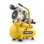 POWERPLUS POWX17230S tylus be alyvos kompresorius padangoms pūsti nupūtimui ir lengviems pneumatiniams įrankiams 550W 6L 8bar 105L/min