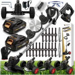 Akumuliatorinis trimeris Virella Pro 4in1 su ratukais, 1000 W, 2 x 21 V