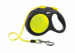 Flexi automatinis pavadėlis Neon New M, geltonas, 5 m