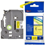 brother originali kasetė, brother, tze-611, juodas spausdinimas/geltonas pagrindas, laminuota, 8 m, 6 mm