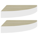 Sieninės lentynos, 2 vnt, 25x25x3,8 cm, baltos