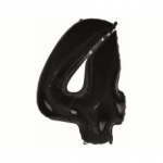 Folijinis balionas Beauty & Charm numeris 4, juodas, 92 cm