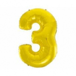 Folijinis balionas Beauty & Charm numeris 3, auksinis, 92 cm