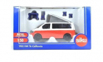 Modelis 1:50 VW T6 California su judančiu stogu ir priedais, balta/raudona/mėlyna