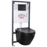 WC potinkinis komplektas Kerra Delos BLM/Adriatic Black su klozetu ir mygtuku