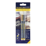 Žymeklis kreidinėms lentoms, Securit, 1-2 mm, auksas / sidabras