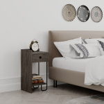 Spintelė prie lovos Decortie Sirius, kairinė, tamsiai ruda