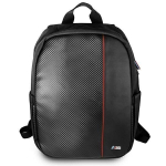 Backpack 16 colių BMW ne&scaron;iojamojo / plan&scaron;etinio kompiuterio kuprinė juoda anglies tamsiai raudona juostelė