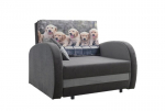 Miegamasis fotelis Lola Dogs, grafito/pilka
