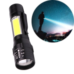 Taktinis LED žibintuvėlis 600 lm 400 m ZOOM COB XML T6 USB 5W