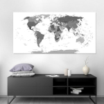 Pasaulio žemėlapis su valstybių bei sostinių pavadinimais, smeigtukai dovanu! DB008 100x50 Cm.
