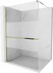 Walk-in du&scaron;o sienelė Mexen Kioto+ su lentynėle, gold/pusiau matinis stiklas, 70,80,90,100,110,120x200 cm