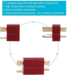 10 jungčių "T-Plug" jungtys "Deans" vyri&scaron;kosios ir moteri&scaron;kosios su 20 vienetų susitraukimo vamzdelių, skirtų RC LiPo akumuliatoriui