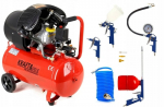 2 galvų kompresorius 50L, 320l/min, su priedų rinkiniu