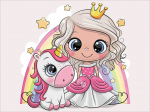 Tapyba pagal skaicius TM Varvikas Little Princess with a Unicorn MC1095e 20x30 cm