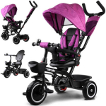 Triratukas su stogeliu Tiny Bike 3in1, rožinis
