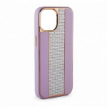 iLike  Apple  iPhone 15 Pro Diamonds and Leather Case  Pink Sand