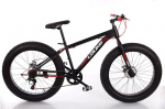 Kalnų dviratis Louke Fat bike, 26", juodas/raudonas