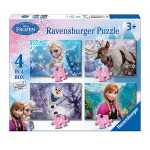 Dėlionė Ravensbuger Ledo &scaron;alis, Frozen 4x1, 12-16-20-24 dalių