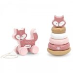 Medinės piramidės lapės rinkinys Viga Toys