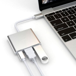 &bdquo;HDMI 4K&ldquo;, &bdquo;USB 3.1&ldquo;, &bdquo;USB-C-SILVER&ldquo; &bdquo;HDMI 4K&ldquo; aliuminio adapteris 3in1 USB-C
