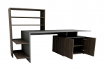 2-ių dalių ra&scaron;omojo stalo komplektas Kalune Design Melis, rudas/pilkas