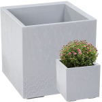 Gėlių klomba KARO 400x400x400 ECO perdirbtas betonas - &scaron;viesiai pilkas betonas LA935-70 Lamela