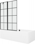 Vonia Mexen Cube su apdaila ir stiklo sienele, 180x80 cm + 120 cm