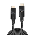 HDMI Laidas - LINDY &Scaron;viesolaidinis Hibridinis Micro-HDMI 4K60 Laidas, 18Gbps, Atsparus Micro-HDMI, HDMI, DVI, 30 m, Juodas