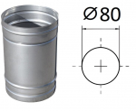 Dūmtraukio vamzdis Akvilon L250xD80mm