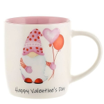 Puodelis Happy Valentine's Day, baltas/rožinis, 320 ml