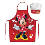 "Disney Minnie" 2 dalių vaiki&scaron;kos prijuostės ir kepurės rinkinys