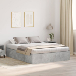 Lovos rėmas su daiktų laikymo vieta Betono pilkos spalvos 140x190 cm