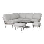 Sodo baldų komplektas Home4You Marenda 4 dalių reguliuojamas stalas kampinė sofa 6 vietų