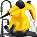 Retoo rankinis garų valytuvas su 450 ml talpa, 900 W rankinis garų valytuvas, tinkamas apmu&scaron;alams, virtuvei, grindims, langams, kilimams, geltonas
