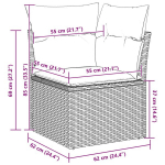 7 dalių sodo sofa rinkinys su pagalvėlėmis smėlio poli ratanas,2 vietų sodo sofa su pagalvėlėmis smėlio poli ratanas