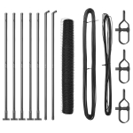 Heksagoninė tvora pilka 1x10 m plieninė,Tvorų stulpai su pagrindo plok&scaron;tėmis 7 vnt &Oslash;32mm 110cm cinkuotas plienas