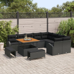 12 dalių sodo sofa rinkinys su pagalvėm juodo poli ratano akacijos,3 dalių sodo valgomojo rinkinys su pagalvėm juodo poli ratano akacijos,2-vietė sodo sofa su pagalvėm juodo poli ratano